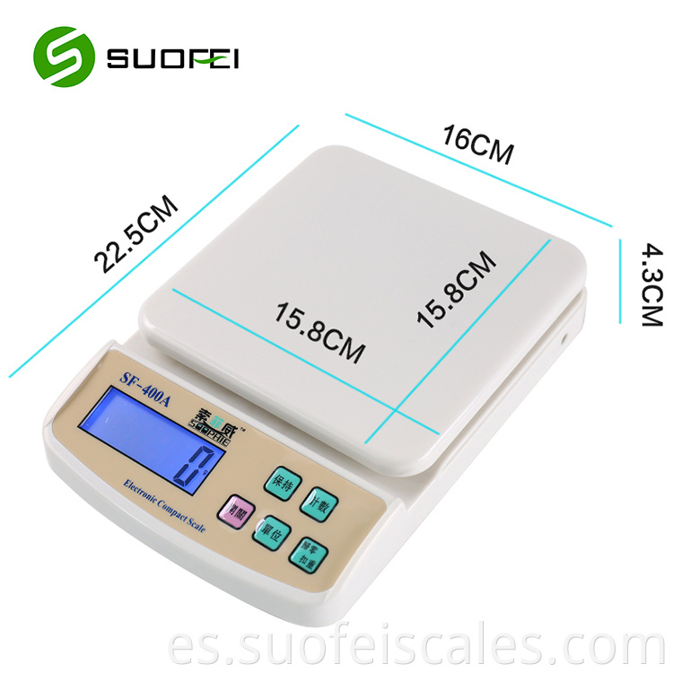 SF-400A Plastic 5 kg Multifunción Digital Digital Kitchen and Food Escala